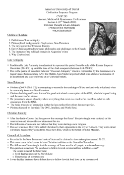 Christian Thought in Late Antiquity