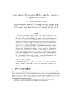 Some Discrete Competition Models and the Principle of Competitive