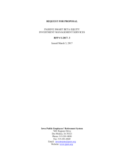 REQUEST FOR PROPOSAL PASSIVE SMART BETA