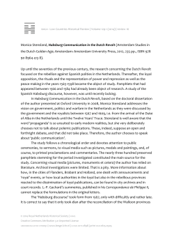 Monica Stensland, Habsburg Communication in the Dutch Revolt