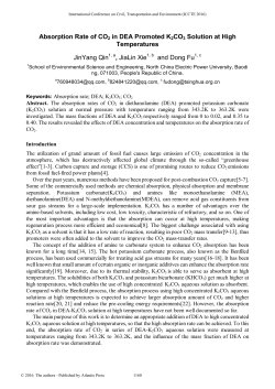 Absorption Rate of CO2 in DEA Promoted K2CO3 Solution at High