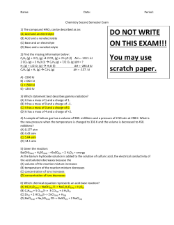 DO NOT WRITE ON THIS EXAM!!! You may use scratch paper.