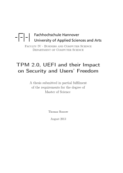 TPM 2.0 and UEFI Secure Boot - Trust@HsH