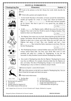 Thanksgiving Day Worksheet