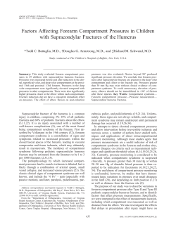 Factors Affecting Forearm Compartment Pressures in Children with