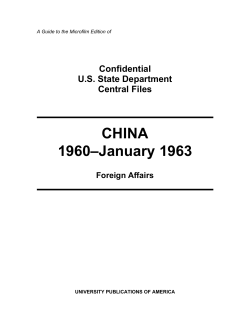 Confidential U.S. State Department Central Files, China