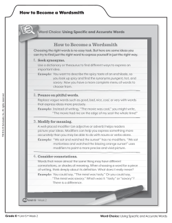 How to Become a Wordsmith