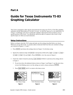 Guide for Texas Instruments TI-83 Graphing Calculator