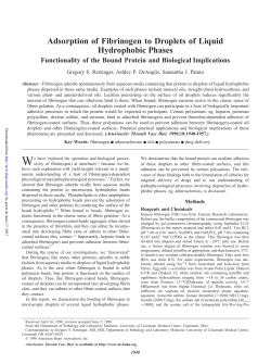 Adsorption of Fibrinogen to Droplets of Liquid Hydrophobic Phases