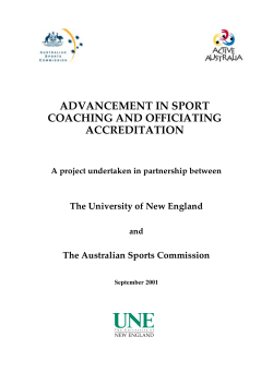 advancement in sport coaching and officiating accreditation