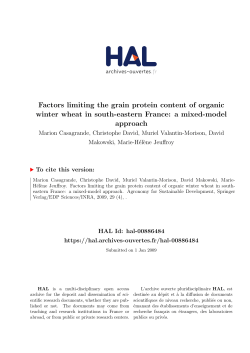 Factors limiting the grain protein content of organic winter