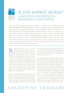 ExecSummary "Market Moral" CRAb - Pew Forum on Religion and Public