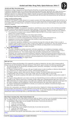 Alcohol and Other Drug Policy Quick Reference 2016-17