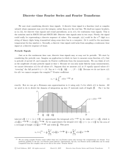 Discrete&ndash;time Fourier Series and Fourier Transforms