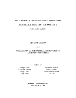 Here - UC Berkeley Linguistics - University of California, Berkeley