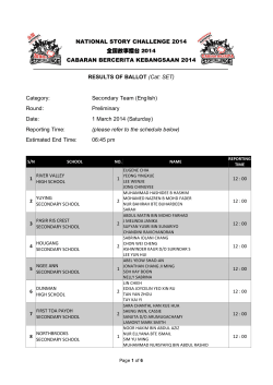 Secondary English Team - National Story Challenge