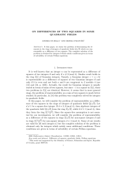 On differences of two squares in some quadratic fields