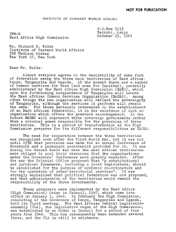 East Africa High Commission - Institute of Current World Affairs