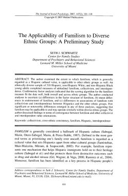 The Applicability of Familism to Diverse Ethnic Groups