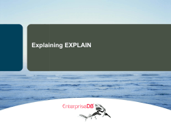 Explaining EXPLAIN