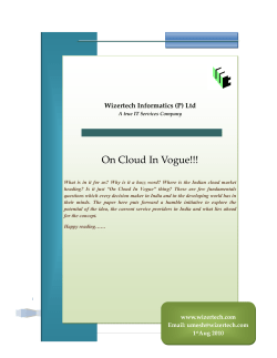 On Cloud In Vogue!!! - Wizertech Informatics Pvt. Ltd.