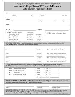 Amherst College Class of 1971&mdash; 45th Reunion