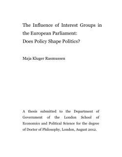 The Influence of Interest Groups in the European