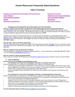 Human Resources Frequently Asked Questions
