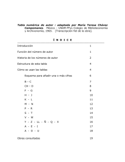 Tabla numérica de autor - DGIRE