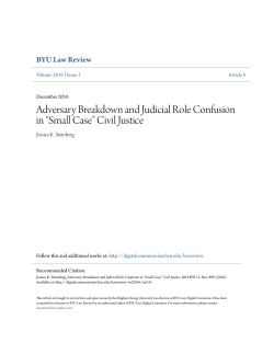 Adversary Breakdown and Judicial Role Confusion in &ldquo;Small Case&rdquo;