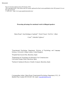 Processing advantage for emotional words in