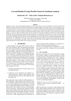 Cost and Benefit of Using WordNet Senses for Sentiment