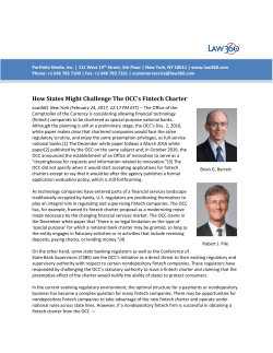 How States Might Challenge The OCC`s Fintech Charter