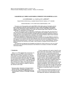 PARAMETRICALLY SIMPLE EARTH MODELS CONSISTENT WITH