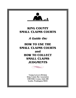 HOW TO USE THE SMALL CLAIMS COURTS and HOW TO