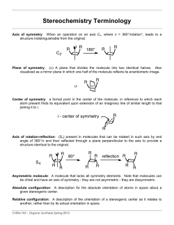 Stereochemistry Terms - The Cook Group @ NDSU