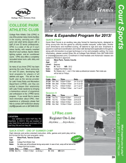 Tennis Court Sports - City of Lake Forest