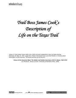 James Cook`s Description of life on the Texas Trail