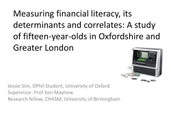 Measuring financial literacy, its determinants and correlates: A study
