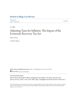 Adjusting Taxes for Inflation: The Impact of the Economic Recovery