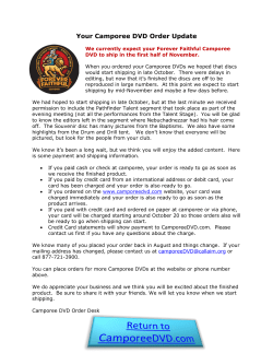 Camporee 2014 DVD Order Update