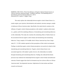 The influence of negative school climate factors on