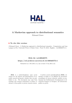 A Markovian approach to distributional semantics - TEL (th&egrave;ses