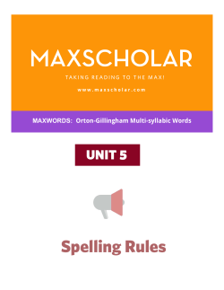Spelling Rules