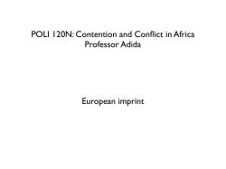 European imprint POLI 120N: Contention and Conflict in Africa