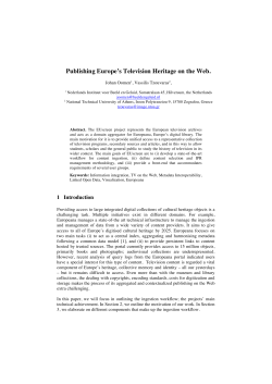 Publishing Europe`s Television Heritage on the Web.