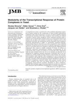 Modularity of the Transcriptional Response of Protein Complexes in