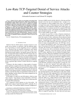 Low-Rate TCP-Targeted Denial of Service Attacks and Counter