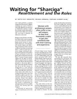 Waiting for "Sharci a" - Canadian Woman Studies