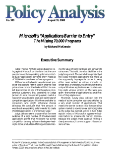 Microsoft`s "Applications Barrier to Entry"